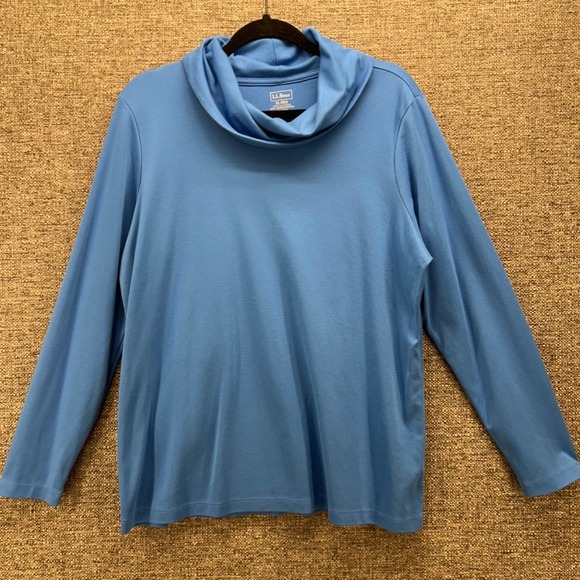 LL Bean Womens Cowl Neck Size XL Supima Cotton Staple Fall Essential Capsule - Picture 1 of 9